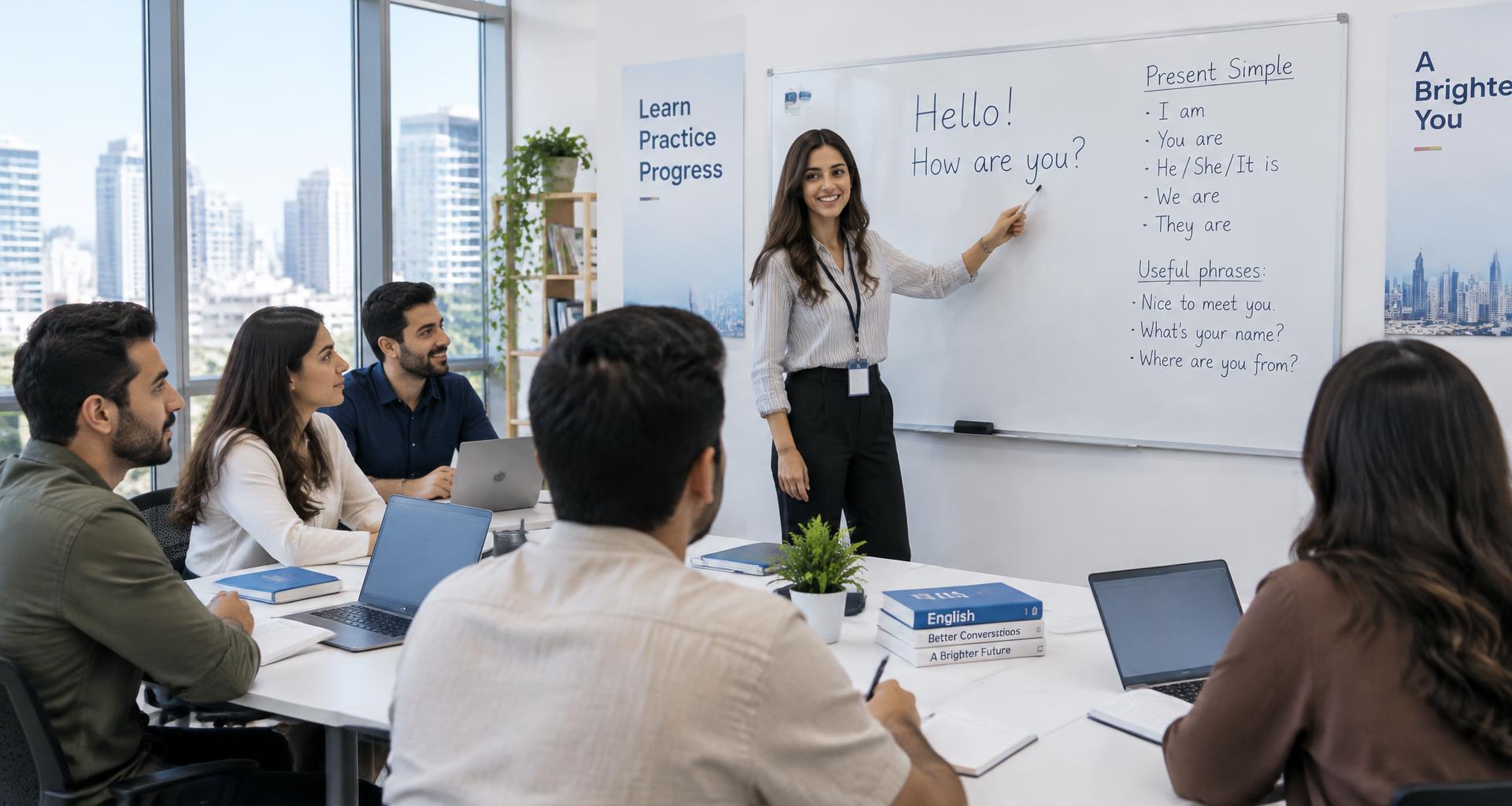 Illustrative celpip & ielts learning scene